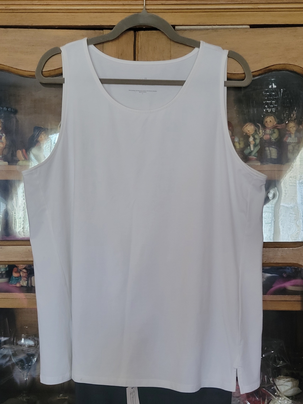 J. Jill White Sleeveless Scoop Neck Tank Sz L